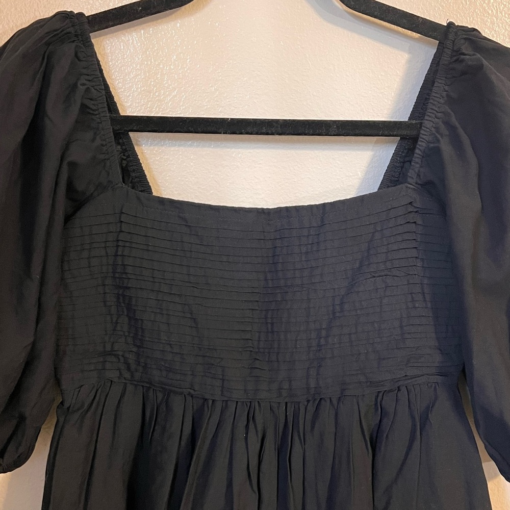 Abercrombie & Fitch Black Emerson Poplin Puff Sleeve Mini Dress - Picture 5 of 9
